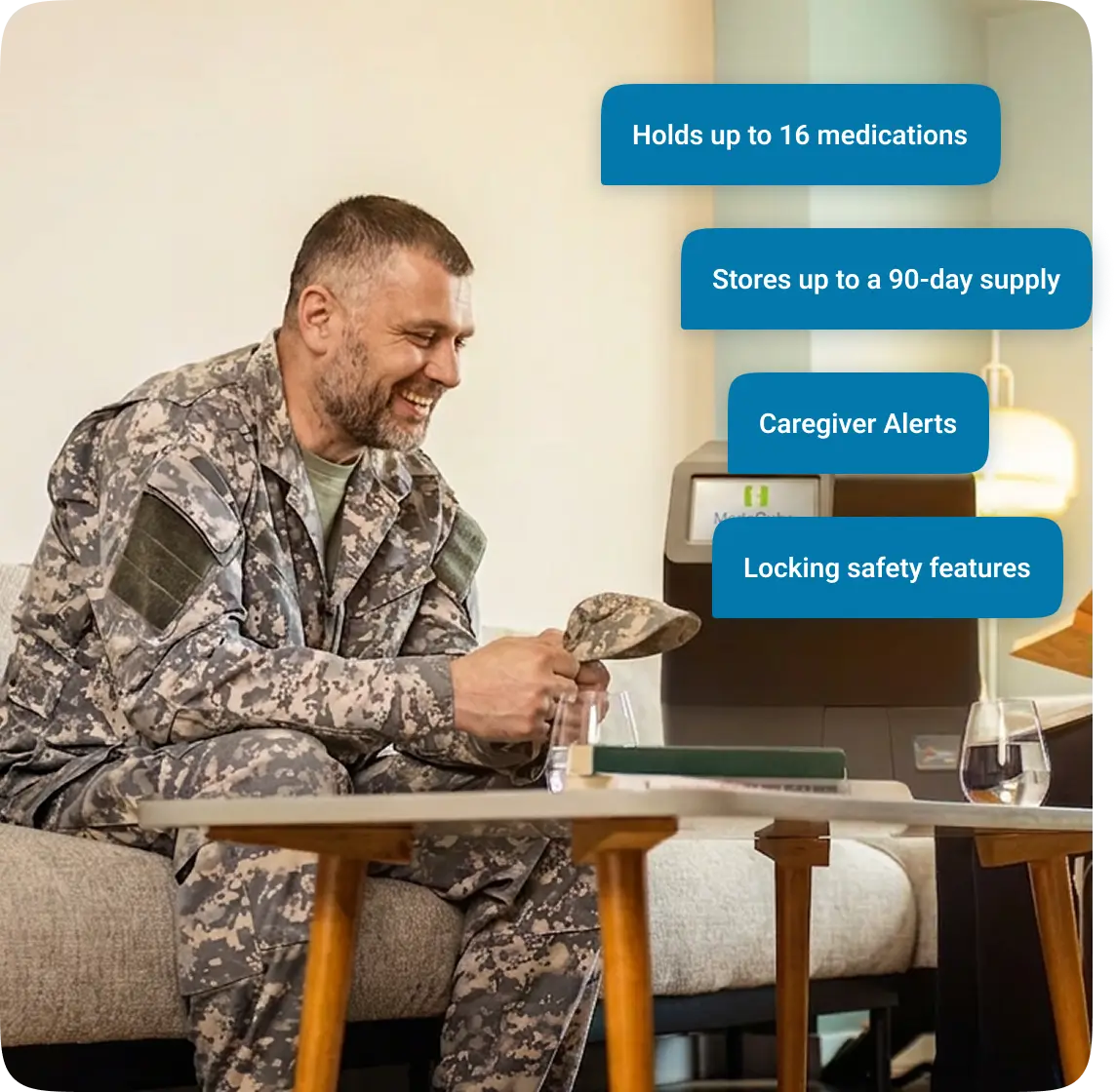 Veteran Sitting On The Side Of The Bed Smiling